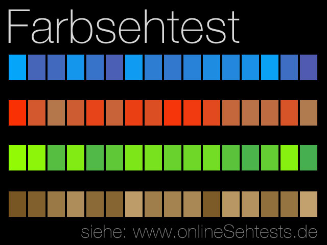 Farbsehtest online: Farben sortieren