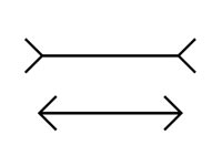 Pfeile gleich lang? Optische Illusion
